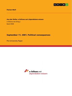 cover image of September 11, 2001. Political consequences